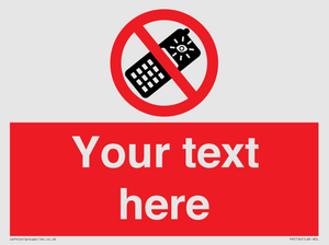 Custom No camera phones Sign